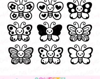 Butterfly SVG, Cute Butterfly Bundle SVG, Butterfly PNG, Butterfly Cut Files, Silhouette Butterfly Svg File, Butterfly Clipart