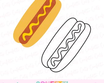Hot Dog SVG, Hot Dog PNG, Hot Dog Clipart, Layered Hot DogSvg, Cook Out Svg, Hot Dog Cut File, BBQ Food Svg, Hot Dog Cut File, Summer Food