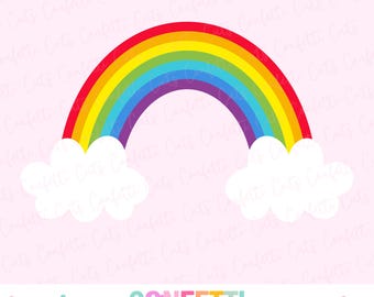 Rainbow SVG, Rainbow with Clouds SVG, Rainbow PNG, Cute Rainbow Svg, Rainbow Sublimation, Rainbow Clipart, Rainbow Cut File, Rain Bow Svg
