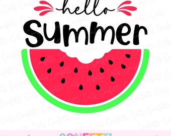 Hello Summer SVG, Hello Summer PNG, Summertime SVG, Hello Summer Sublimation Design, Hello Summer Door Hanger Svg, Watermelon Svg
