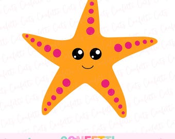 Starfish SVG, Starfish PNG, Baby Starfish Clipart, Kawaii Starfish Svg, Underwater Svg, Nautical Cut Files, Cute Starfish Svg, Under the Sea