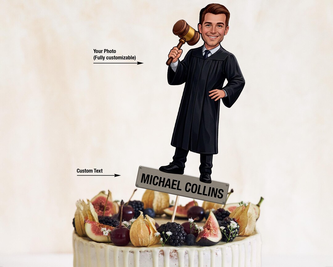 Table Topper Judge Law Graduation Cake Topper From Photo, Custom Judge Cake Decoration ...