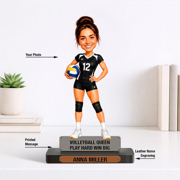 Volleyball Girl Gift, Custom Volleyball Figurine With Name, Player Award Figure