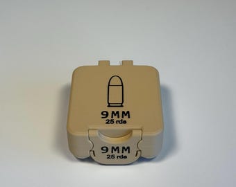 9mm弾薬箱 – 25発収納可能 | BoxLocモジュラー収納ケースミニ
