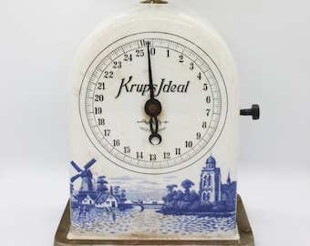 Antique 'Krups Ideal' ceramic scale, blue and white, Holland