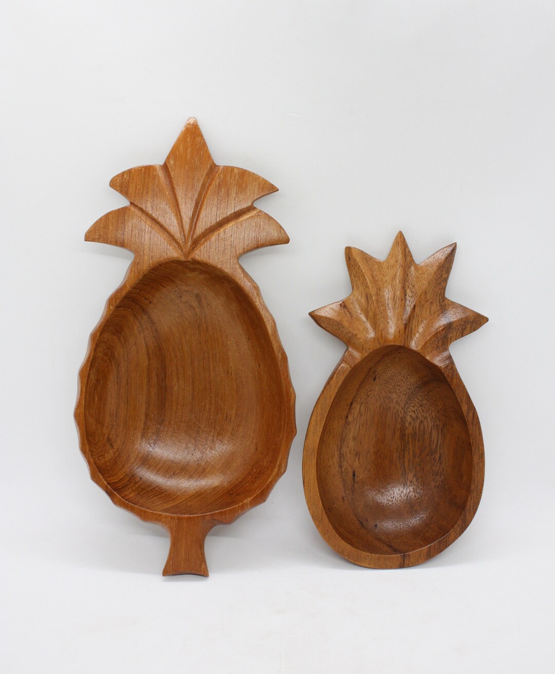 Vintage Teak Pineapple Bowls, Monkey Pod Bowls, Pair Of Etsy