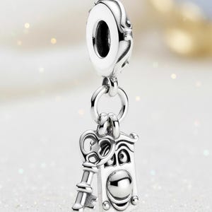 Alice In Wonderalnd Key Door Knob Pandora Silver Charm