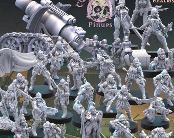 Cult of Death Bundle | 3D Printed War Gaming Miniatures | Grim Dark Guard Babes | Across The Realms