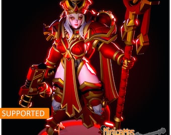 Maquette sœur Whitemane Waifu | Jeu de guerre + échelle d'affichage | Mini-jeux miniatures