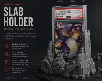 Elite Stone Slab Holder | Graded Card Display Stand | 3D Printed psa cgc bgs Card Stand | TCG Collector Gift