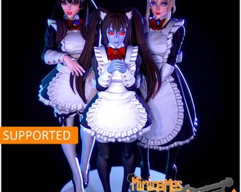 Space maids waifus figurines | resin anime figurine | Minigames Miniatures