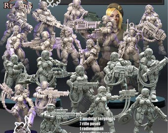 Build Your Own Storm Babes Army – Pick 5 –40 Models – Customizable Resin Miniatures Kit