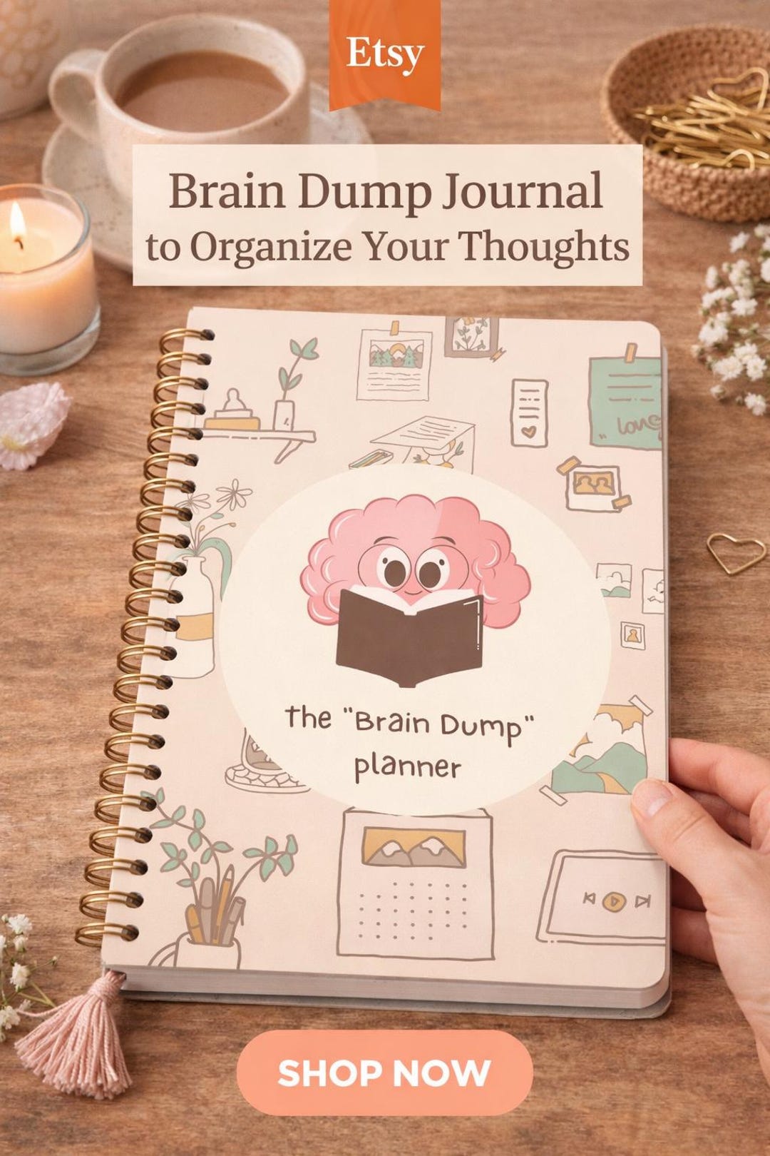 ADHD Brain Dump Planner – Daily, Monthly, Yearly Undated Journal (printable) - Etsy