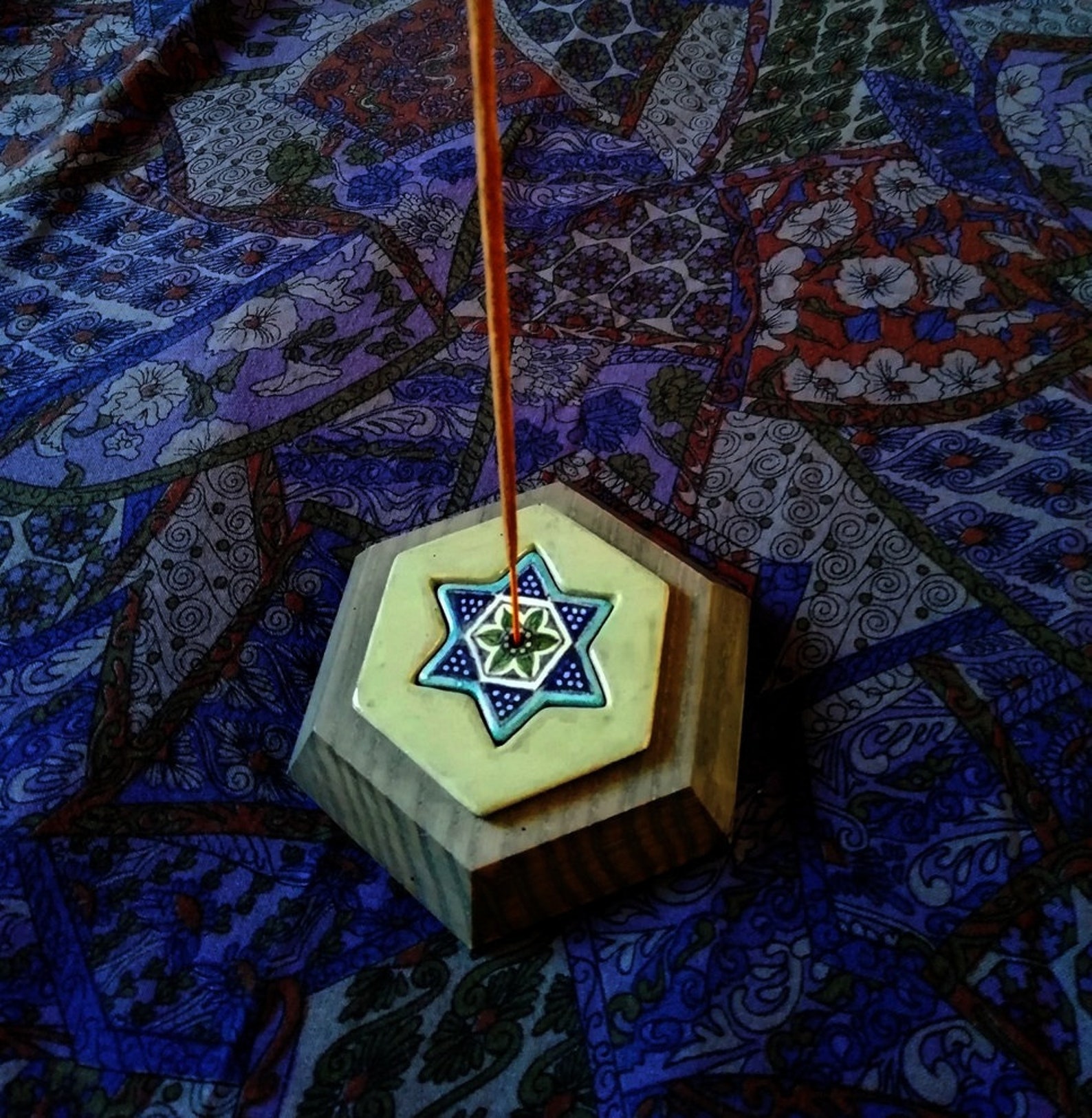 Islamic Incense stick holder with Hexagonal hand painted Etsy