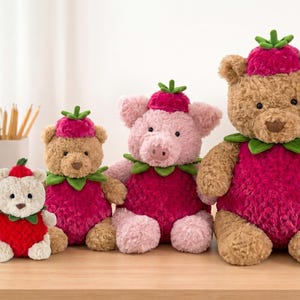 Jellycat Bartholomew Bear Strawberry Costume - Etsy