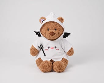 NEW ARRIVAL Handmade Bartholomew Bear Halloween Ghost Outfit, Fits 4–16 Inch Plush, Build-A-Bear Clothes With Hood