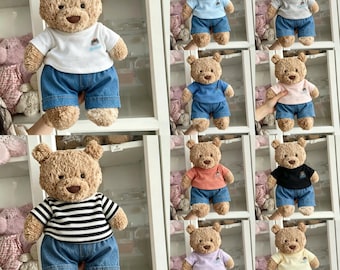 Teddy Bear Clothes T-Shirt and Jeans Outfit, Plush Toy Clothing Set, Fits Bartholomew Bear Pig Bunny, Build A Bear Outfit, Cute Casual Set