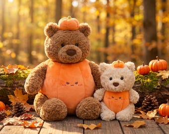 NEW ARRIVALS Handmade Bartholomew Bear Halloween Pumpkin Outfit, Fits 4–16 Inch Plush, Build-A-Bear Outfit