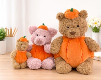 Handgemachtes Kürbis Teddybär Outfit Für Bartholomäus Bär / Schwein Halloween Kostüm Kleidung | Passend für 4–16 Inch, Build-A-Bear Outfits