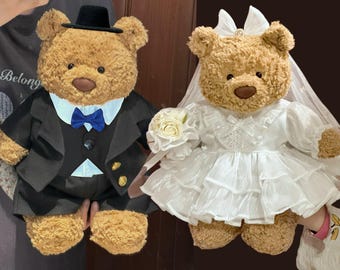 Wedding Suit Dress Fits Bartholomew Bear, Bashful Bunny, Build A Bear Clothes, Cute Plushie Tuxedo Gown Set, Teddy Bear Wedding Outfit