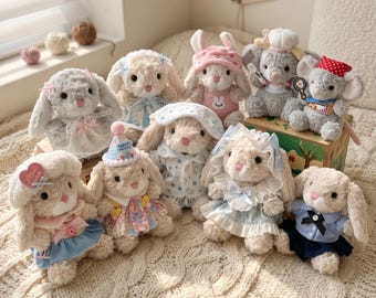 Handmade Plush Clothes for Yummy Mouse, Yummy Bunny outfit 15 cm - 6 inch , Multi Style Doll Dress, Cute Stuffed Animal clothing,