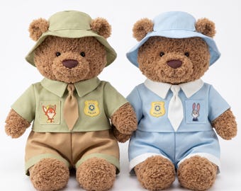 Teddy Bear Explorer Outfit with Hat, Plush Fisherman Clothes Set for Stuffed Animals, Fits Bartholomew Bear Pig Build-A-Bear