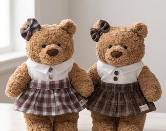 NEW ARRIVAL Handmade Teddy Bear Plaid Dress Outfit |For Bartholomew Bear or Pig | Build A Bear Clothes | Stuffed Animal Clothing