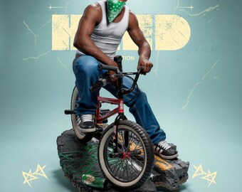 Arquivo STL Urban Street Rider para impressão 3D de estátua de BMX hip hop (download digital)