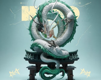 Chihiro e Haku – Spirited Away STL / Diorama dello Spirito del Drago - Statua stampabile in 3D
