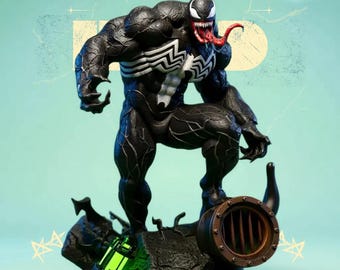 Venom STL Figura 1:6 – Statua e busto del simbionte selvaggio / Modello stampabile in 3D