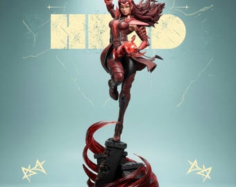 Arquivo STL inspirado na Feiticeira Escarlate - Modelo para impressão 3D com busto.