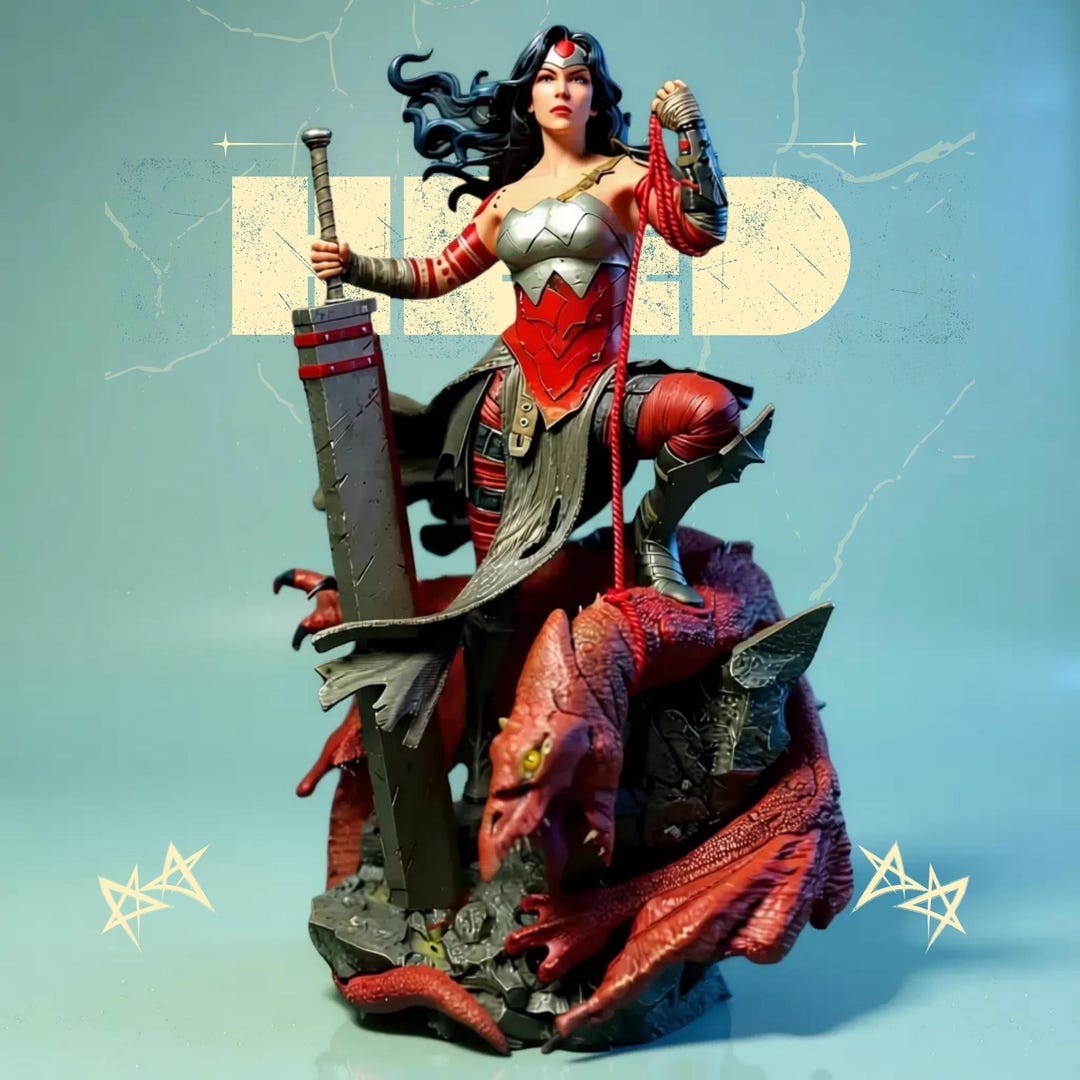 Amazon Warrior Queen STL – Mythic Battle Statue for 3D Printing - Etsy