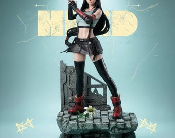 Statua STL di Tifa Lockhart di Final Fantasy VII – Modello da collezione per stampa 3D da gioco