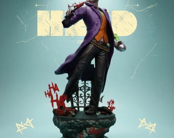 Laughing Clown Villain STL File 1:6 Scale Chaos Statue for 3D Printing