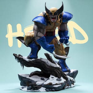 Wolverine STL File for 3D Printing, X-Men Superhero Figure, Collectible Comic Statue