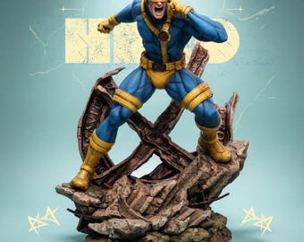 Cyclops X-Men STL 3D Print Model Superhero Statue Optic Blast