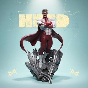 Omni-Man onoverwinnelijk STL 3D-printmodel superheldstandbeeld + buste