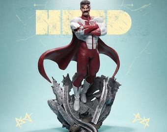 Omni-Man Invincible STL 3D Print Model Superhero Statue + Bust