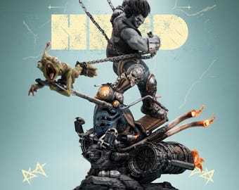 Space Biker Anti Hero File STL Guerriero Cosmico Stampa 3D in Resina Statua da Collezione