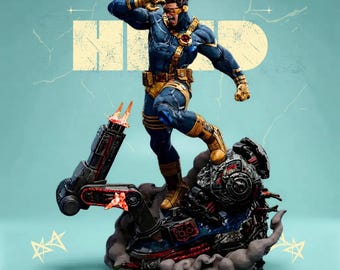 Statua dinamica di fantascienza in scala 1:6 di Cyclops Battle Pose STL
