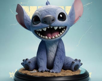 Statua STL di Stitch e Lilo & Stitch – Modello 3D per stampa 3D del personaggio animato (file digitali)