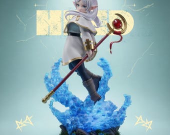 Frieren STL Statua + Busto - Elfo Mago da collezione / Modello di stampa 3D Anime Fantasy