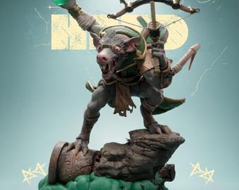 File STL di Twitch, Statua da collezione fantasy in resina, tiratore scelto, stampa 3D.