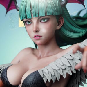 Figura de anime de súcubo Morrigan Darkstalkers (modelo STL para impresión 3D, archivo STL) imagen 6