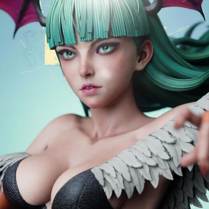Figura de anime de súcubo Morrigan Darkstalkers (modelo STL para impresión 3D, archivo STL) imagen 6