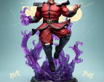 M. Bison STL Statue + Bust – Street Fighter Villain Collectible | Psycho Power 3D Print Model