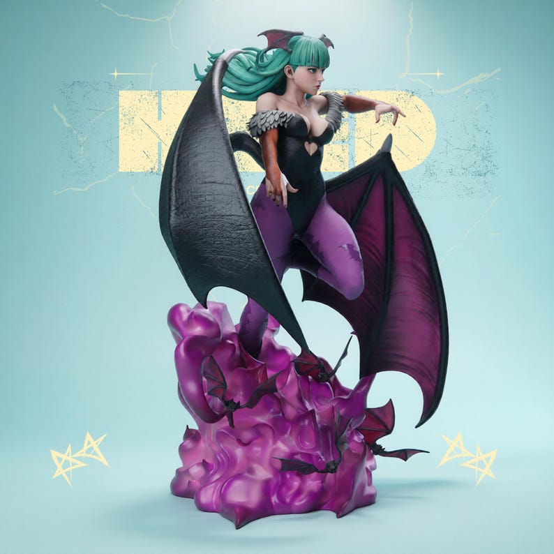 Figura de anime de súcubo Morrigan Darkstalkers (modelo STL para impresión 3D, archivo STL) imagen 4