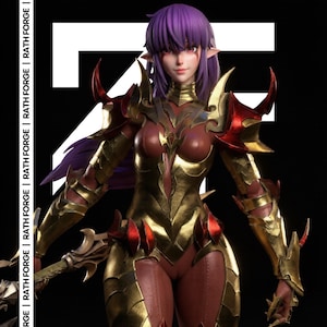 Leveling Demon Knight STL 3D Print File Pre-Supported Split Figure