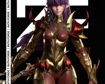 Leveling Demon Knight STL 3D Print File Pre-Supported Split Figure