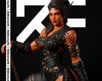 Karlach Infernal Warrior STL 1/6 Scale | Fantasy Tiefling Fighter Statue | SFW & NSFW Versions | 3D Print File